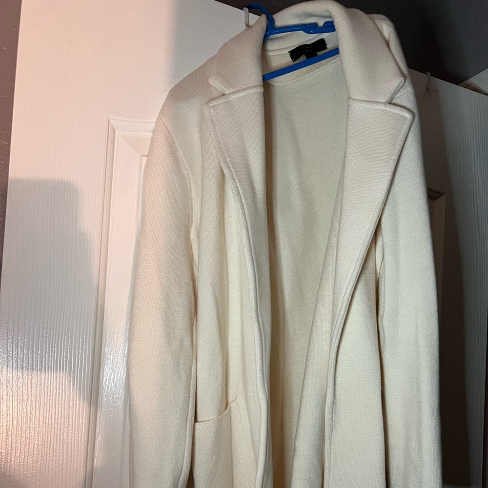 J crew womens white cardigan blazer